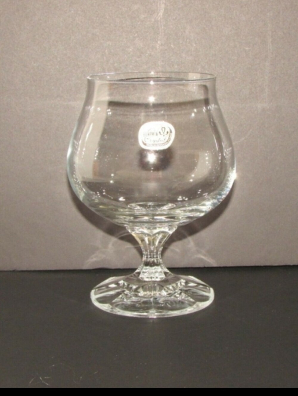 Bohemia Crystal Diana Brandy Snifter Vintage Glass Goblet Czech Republic